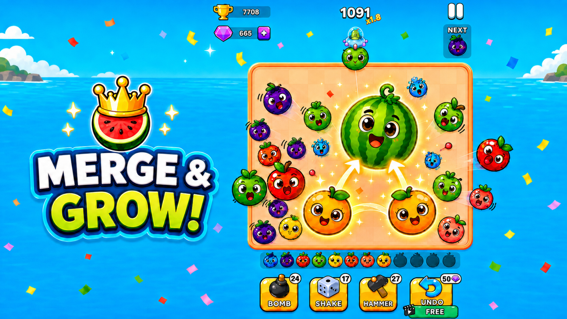 Watermelon Fruit Merge Saga — screenshot 1