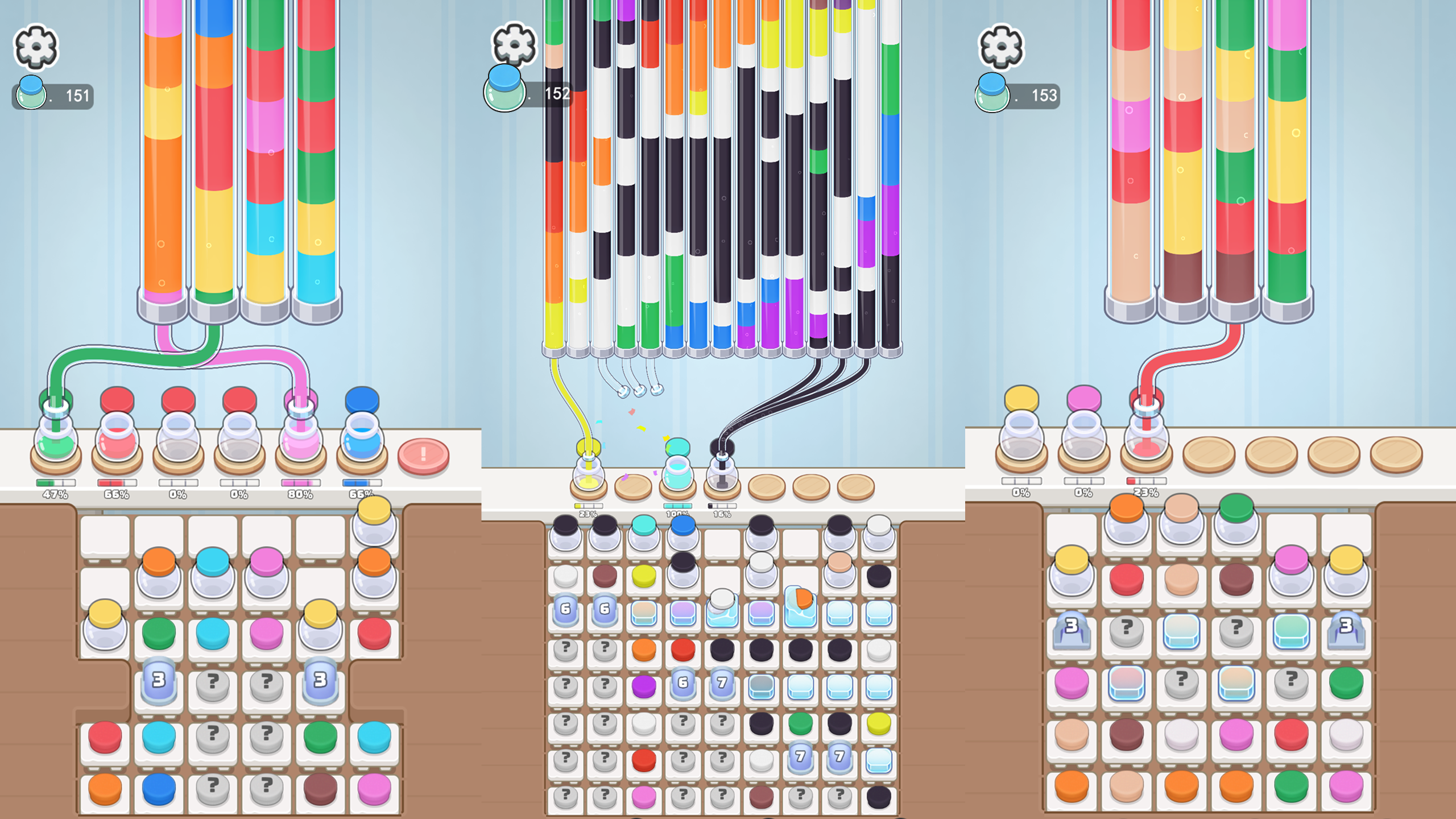Сортировка воды: Цветной затор — screenshot 1