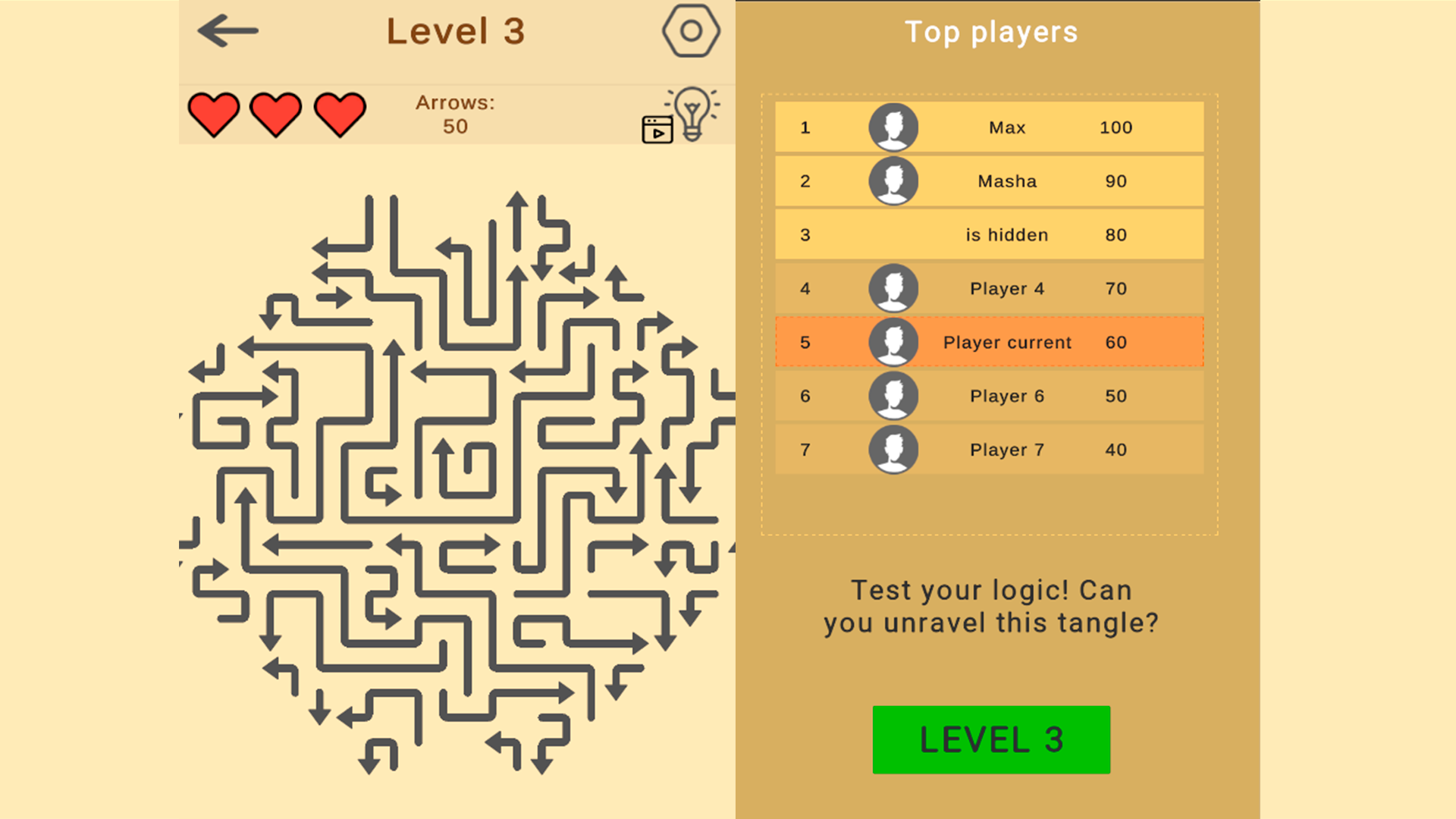 Untangle the arrows — screenshot 2