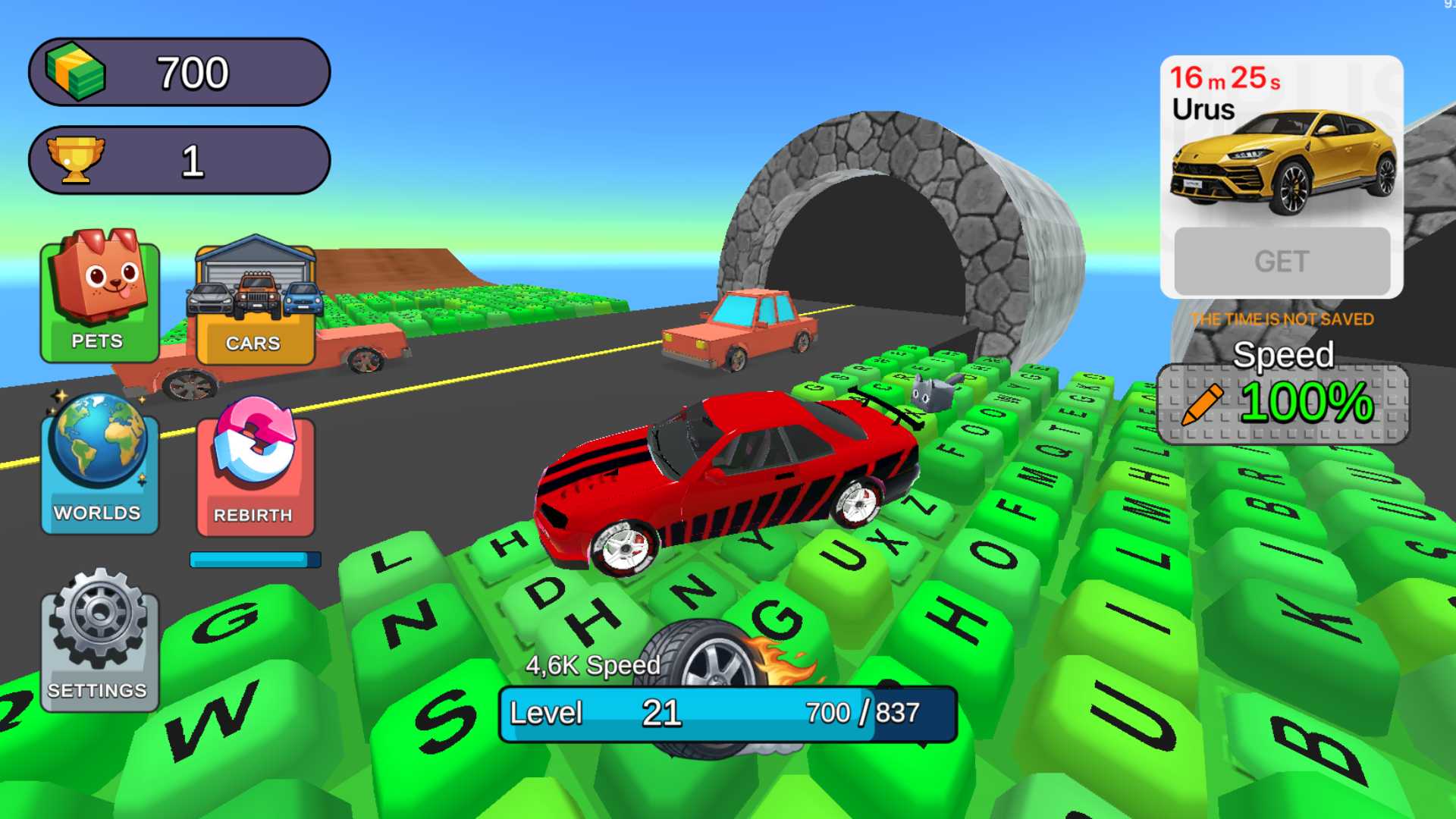 Obby on the car: +1 to Keyboard Speed screenshot 3