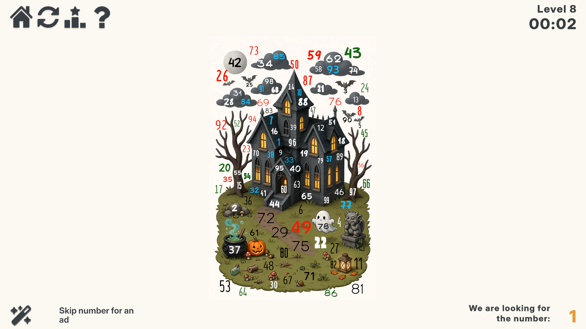 Find the Numbers from 1 to 99! — screenshot 2