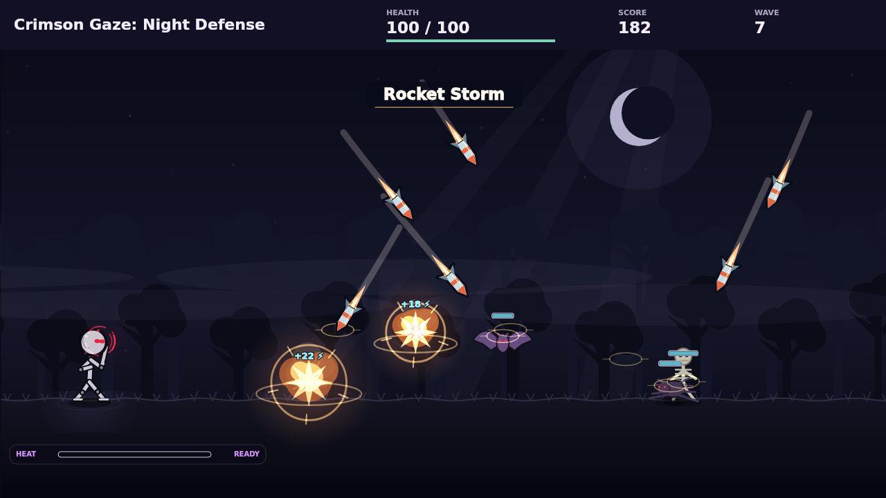 Crimson Gaze: Night Defense screenshot 1