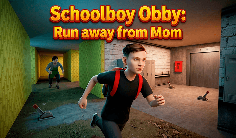 Schoolboy Obby: Run away from Mom game cover
