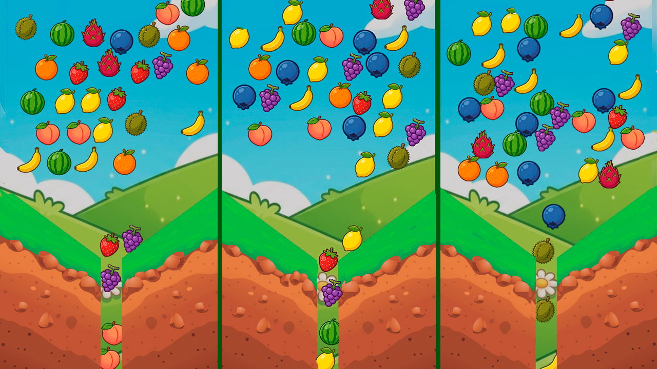 Connect the fruits: Drop into the gap — screenshot 3