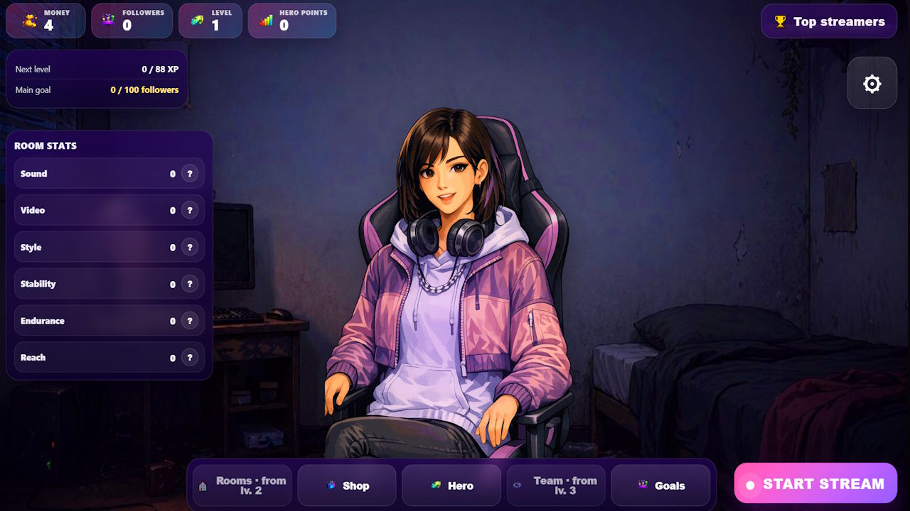 Streamer Career: Reach 10M Live Viewers — screenshot 3
