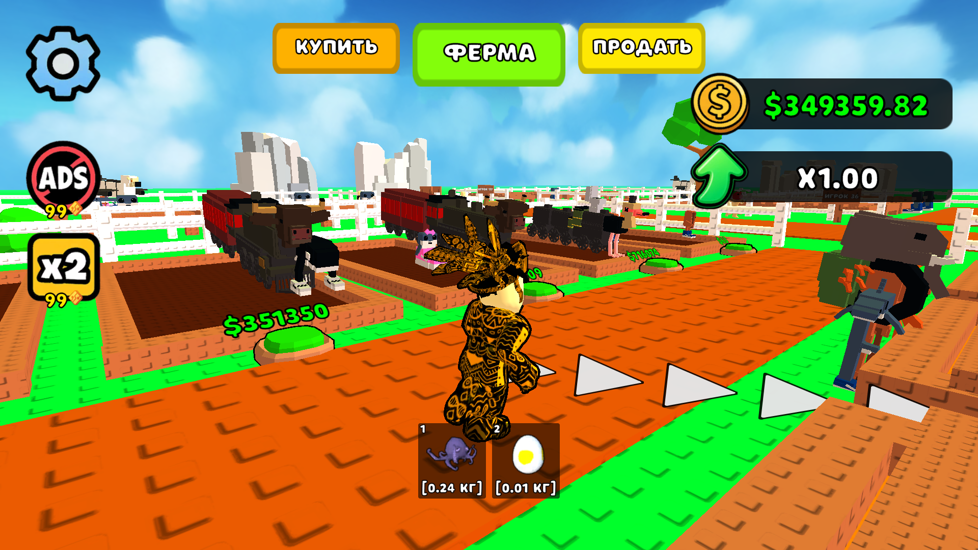 Обби: Брейнрот Ферма! Эволюция 3D +1 Тайкун RNG — screenshot 2