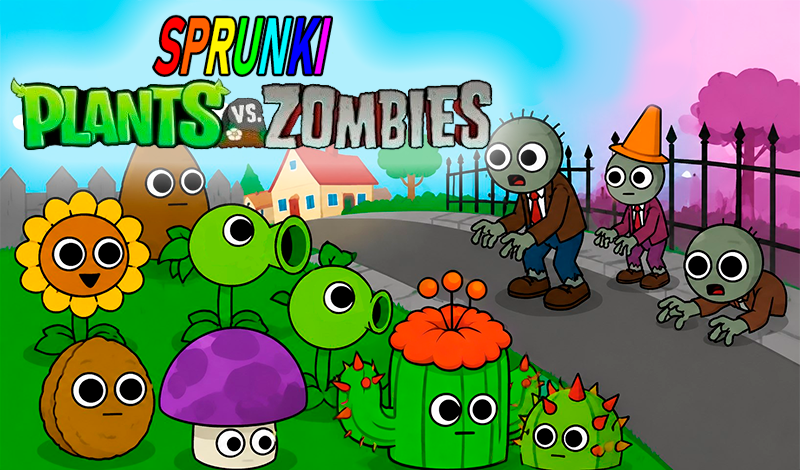 Sprunki Plants vs. Zombies game cover