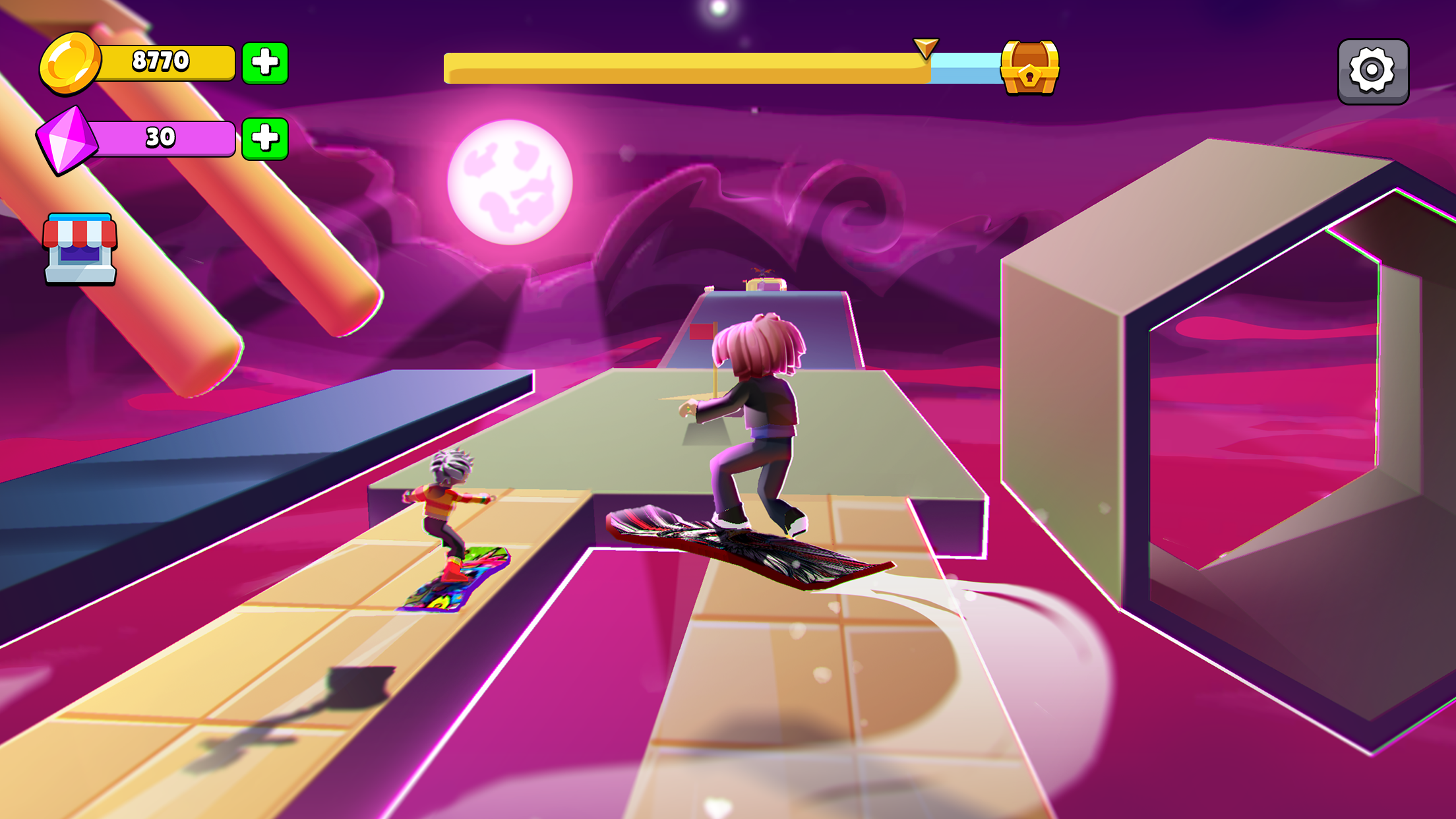 Obby Snowboard Parkour screenshot