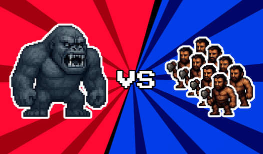 Gorilla vs 100 men