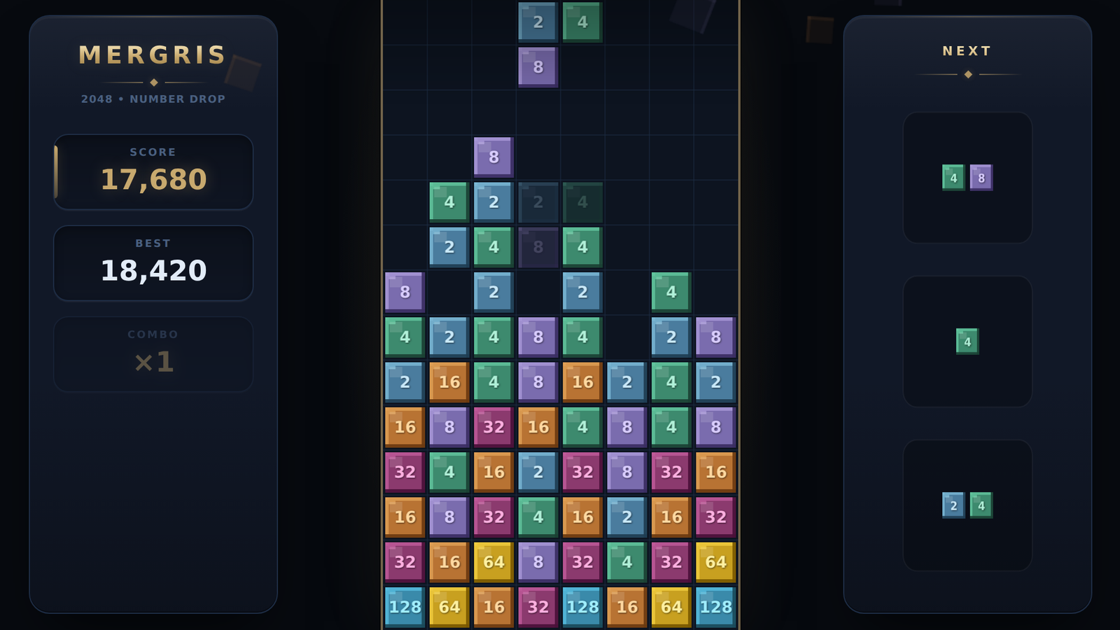 MERGRIS 2048 Number Drop — screenshot 1