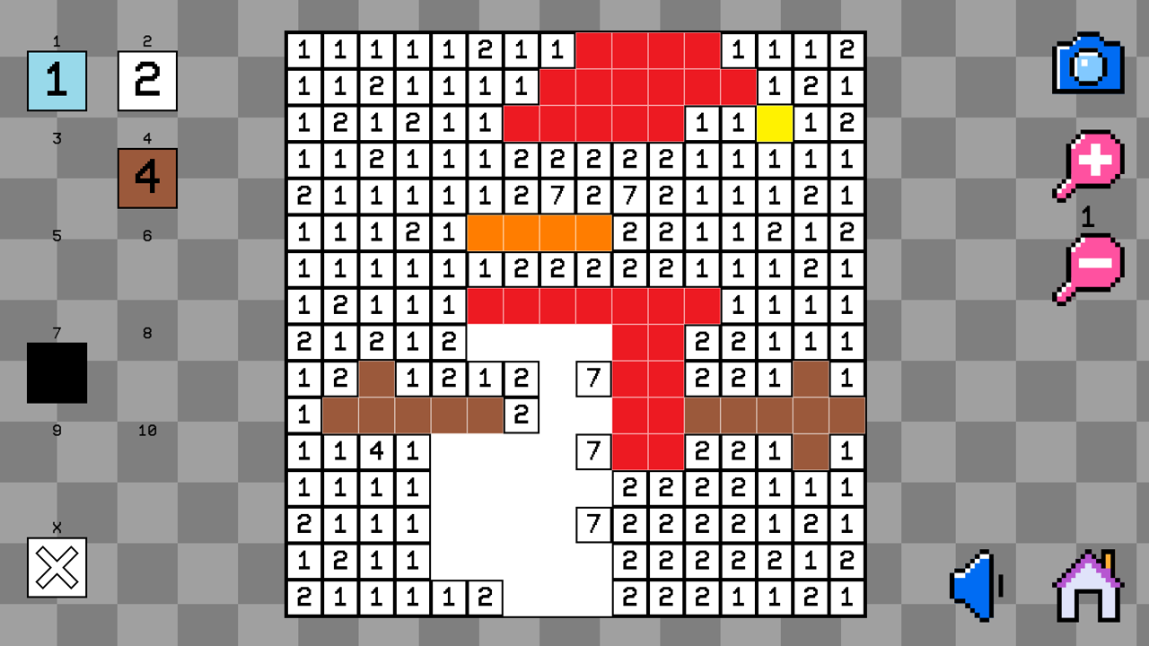 Coloring by numbers: Colored pixel screenshot