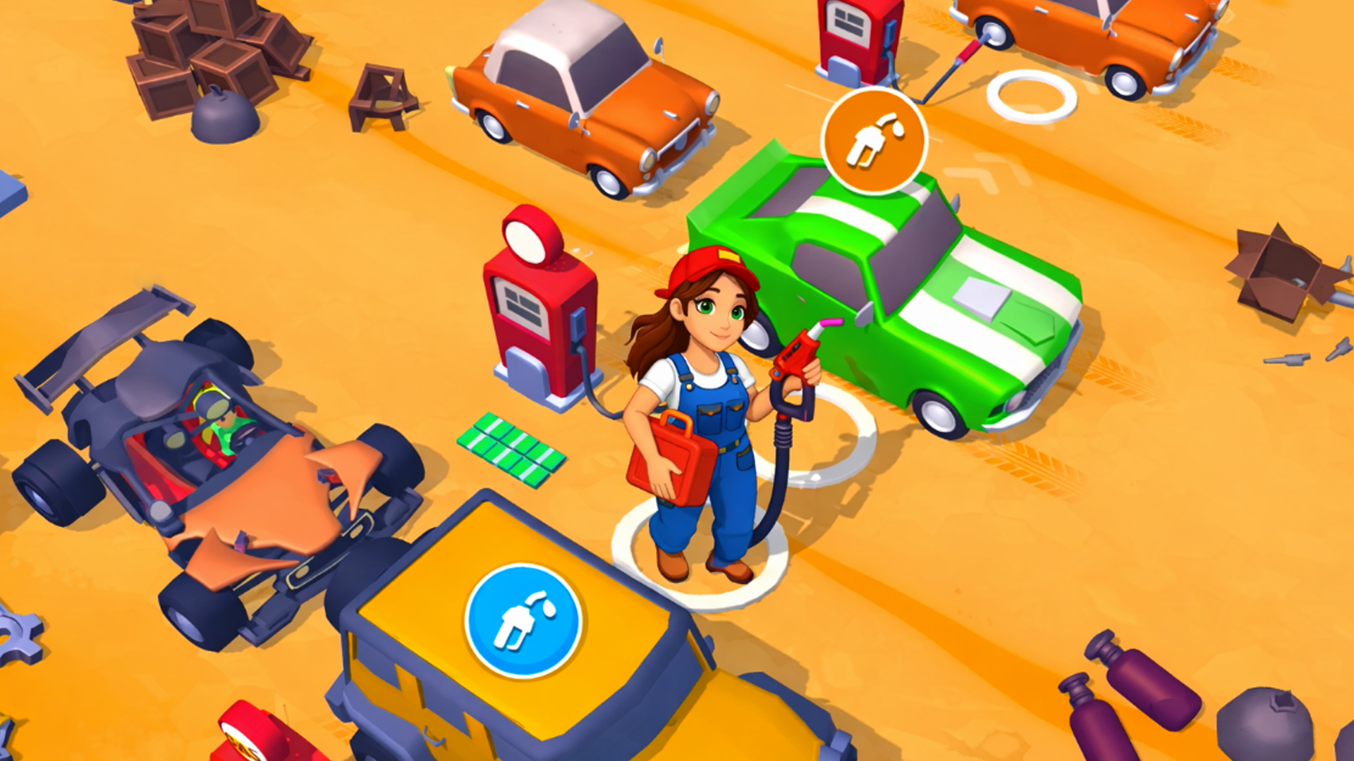 Gas station and car service simulator screenshot