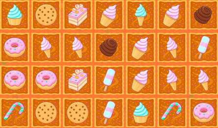 Connecting sweets: find the same sweets