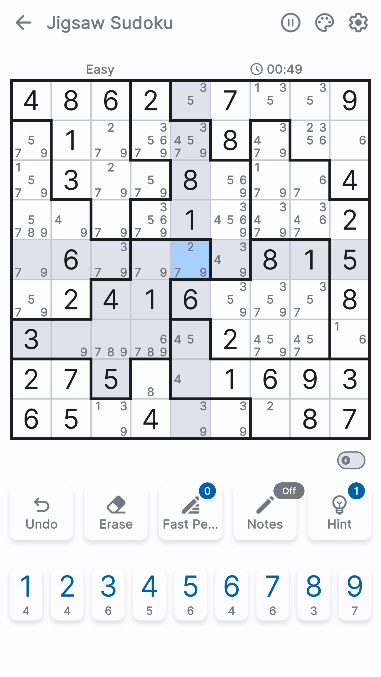Jigsaw Sudoku screenshot 4