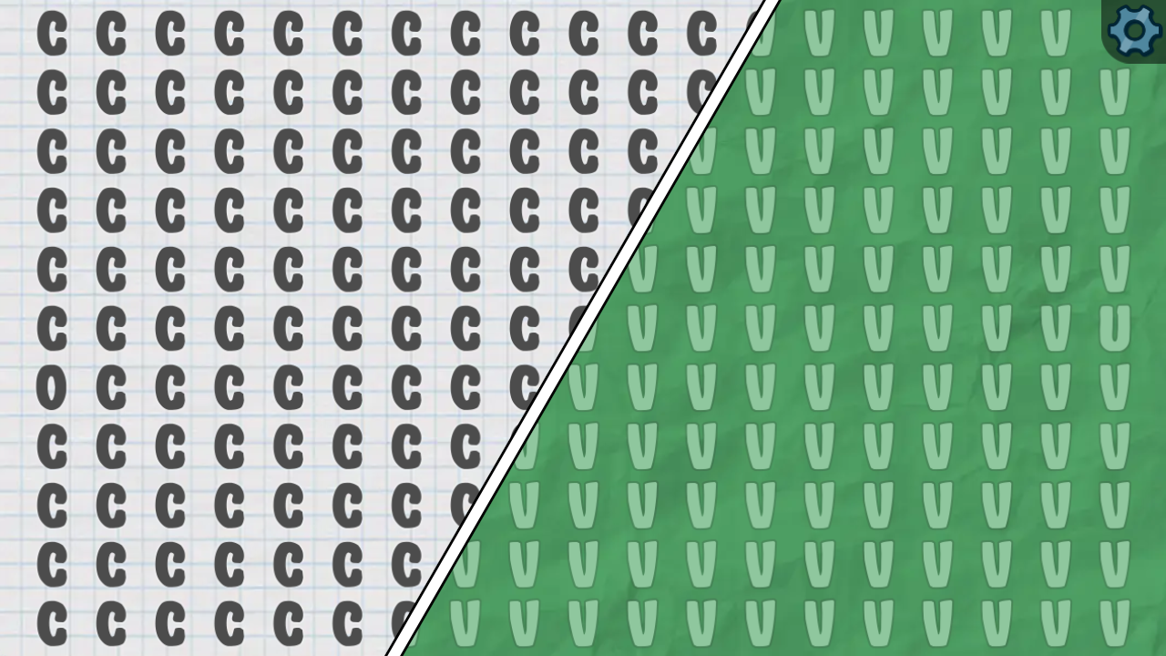 Find a different letter! — screenshot 1