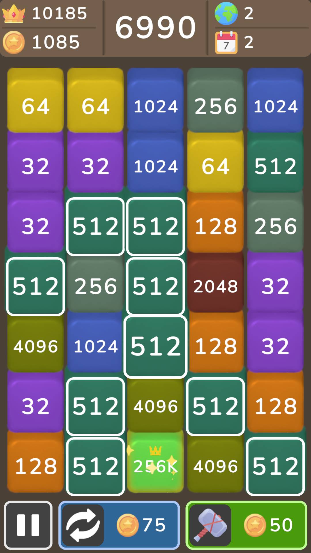 Merge and Blast + 2048 screenshot 4