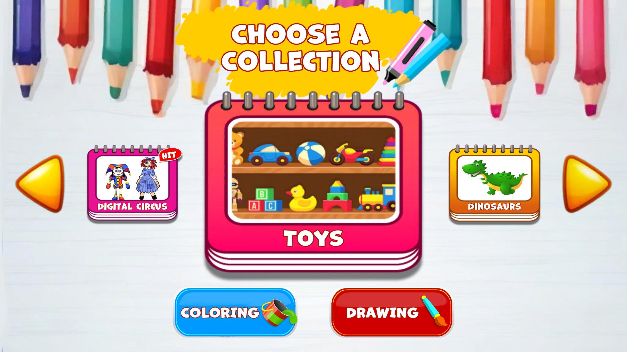 Coloring: Digital Circus, Toys, Dinosaurs screenshot
