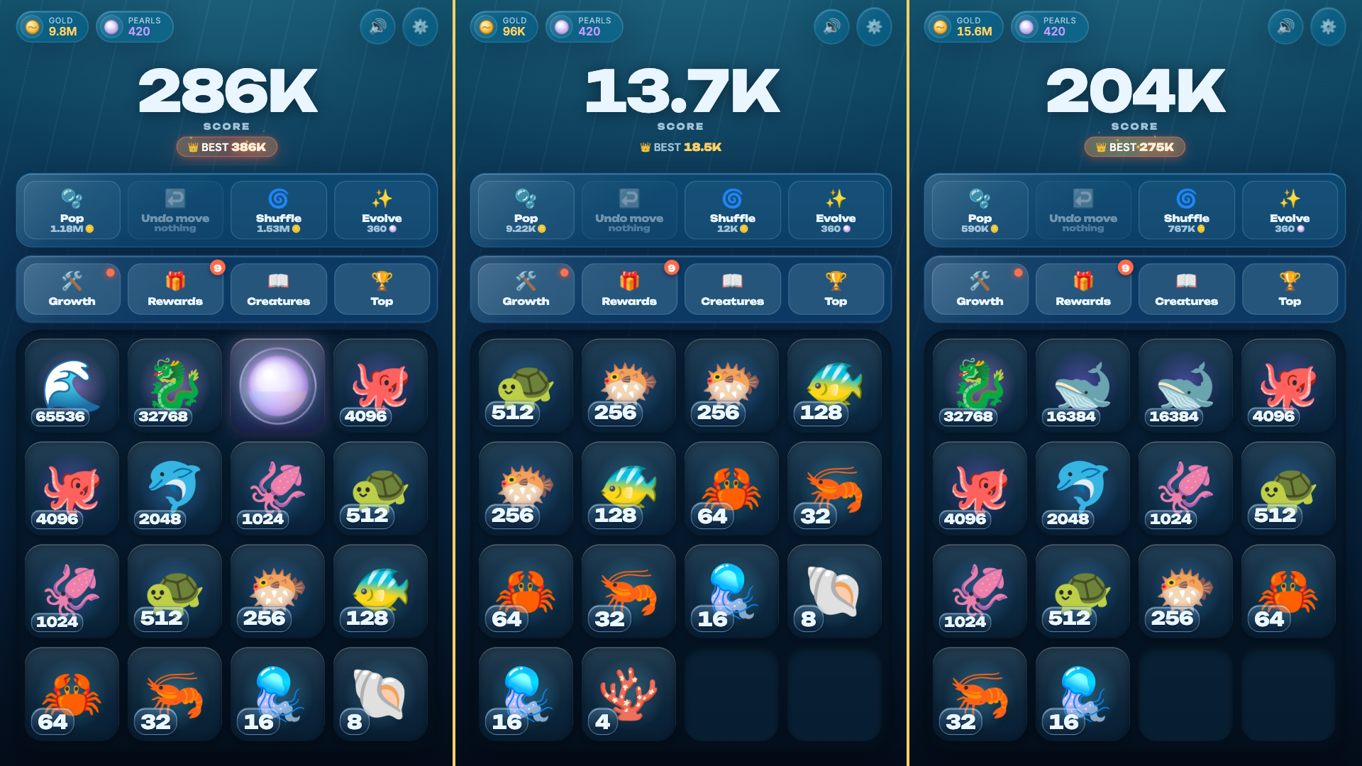 Ocean 2048: Evolution — screenshot 4