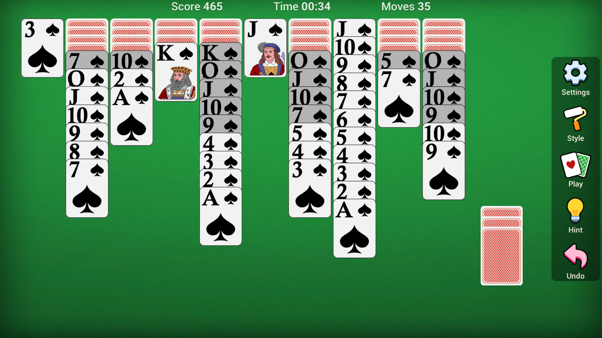 Spider Solitaire for Seniors screenshot 1