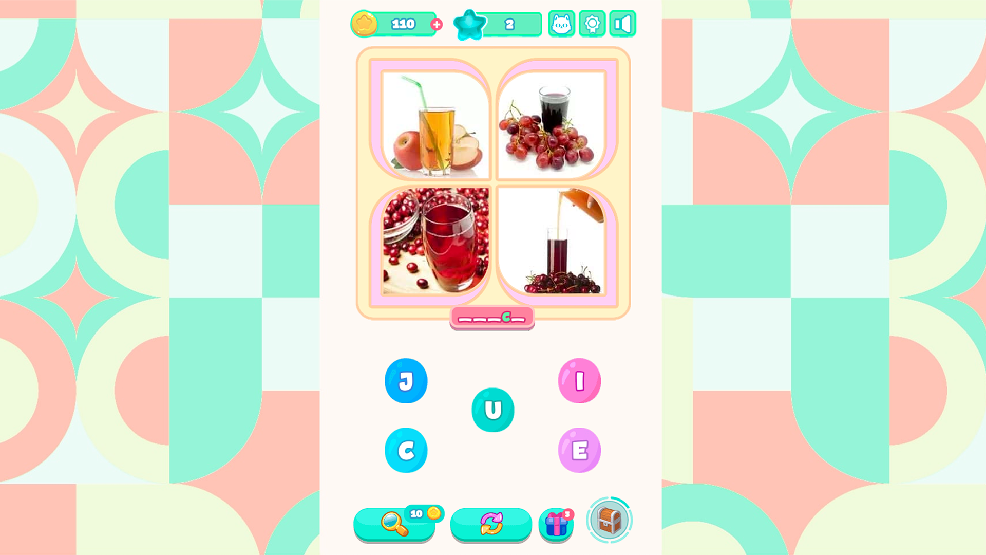 Collect word from 4 photos screenshot