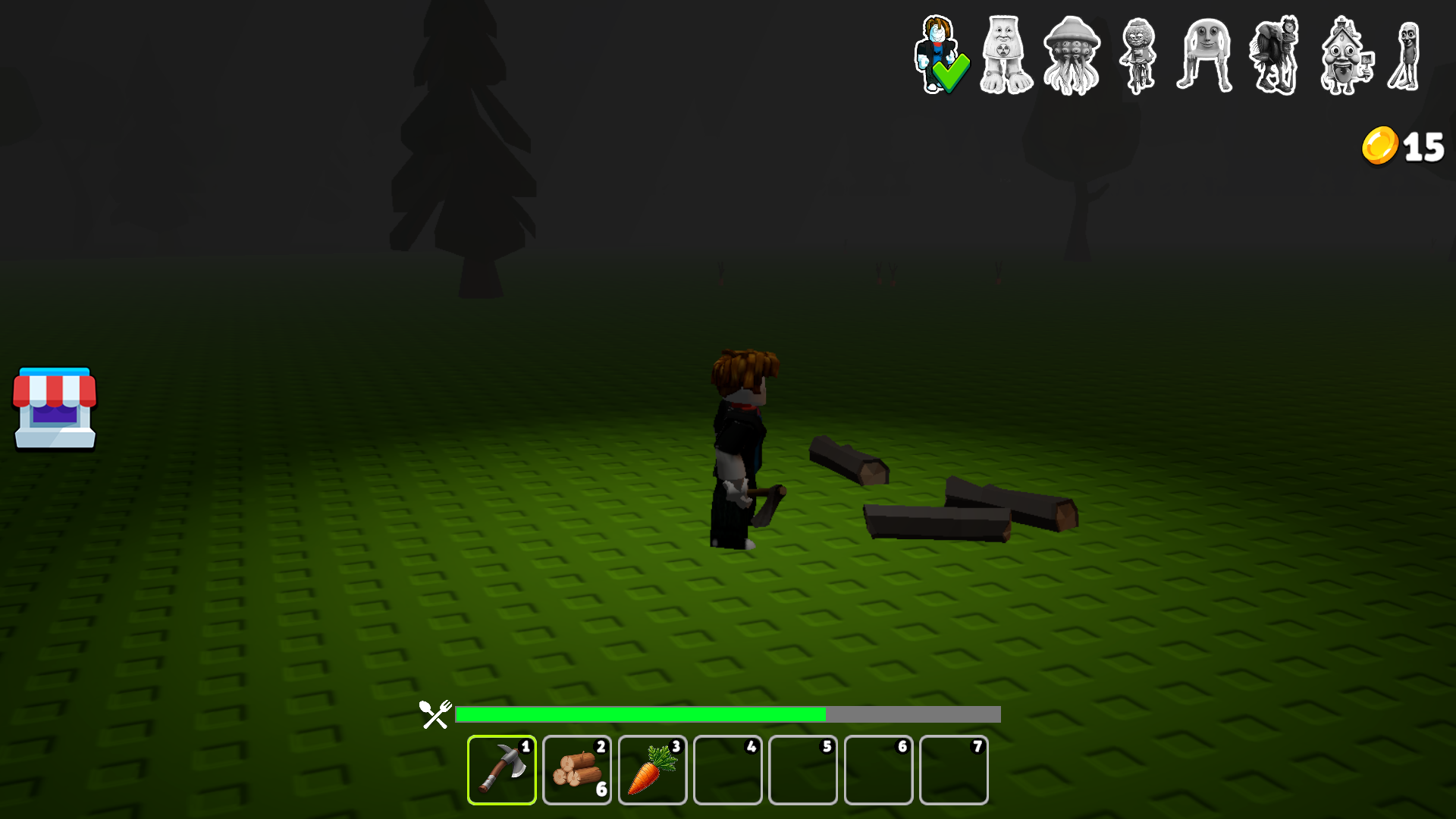 Survive 99 nights in forest: save Brainrot online screenshot