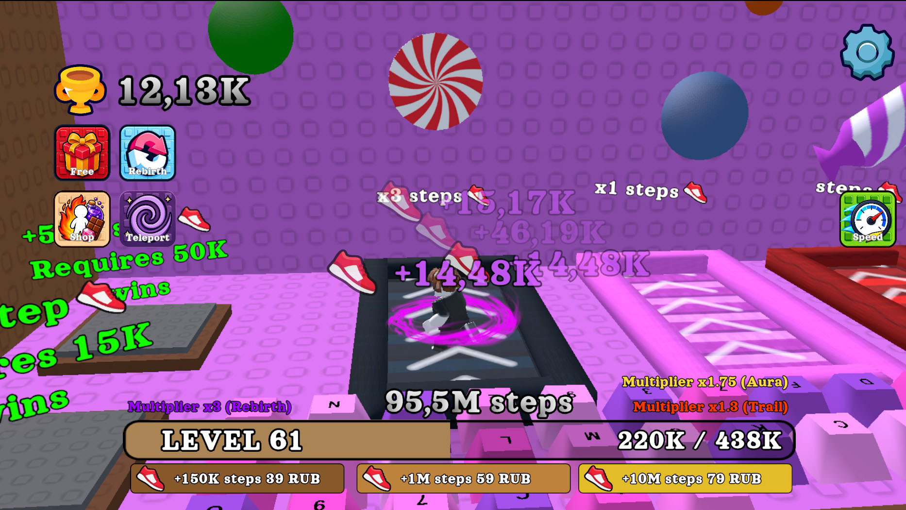 Obby: +1 to running speed on keys — screenshot 4