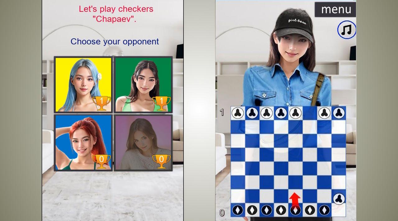 The girl wants to play checkers screenshot