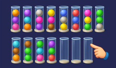 Шарики в колбах: мастер сортировки