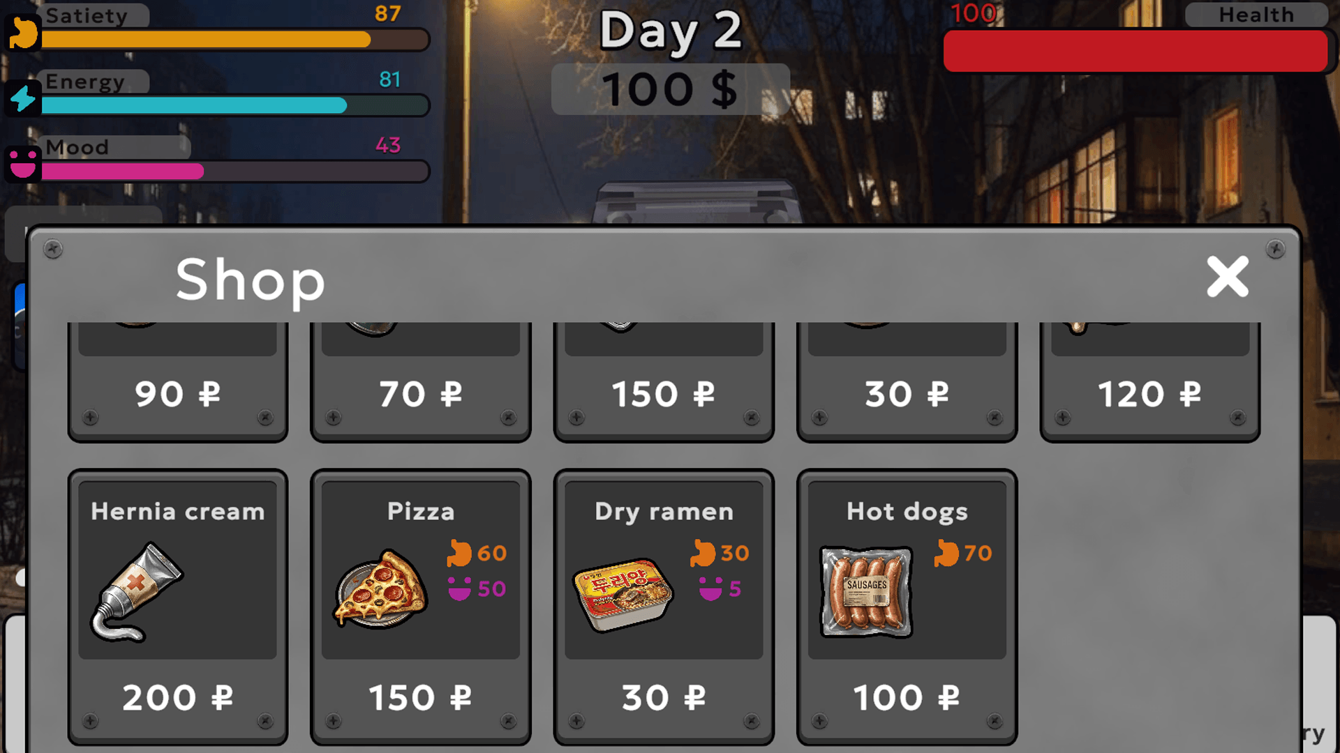 Survival for 100 dollars — screenshot 2