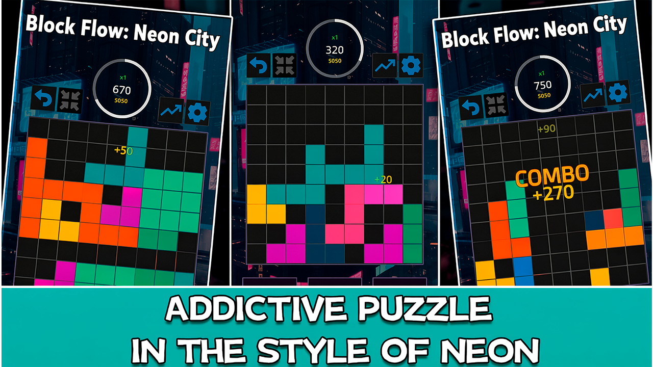 Block Flow: Neon City — screenshot 1