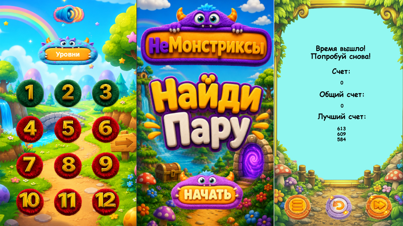 НеМонстриксы Найди пару — screenshot 2