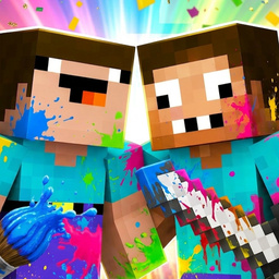 Mine Noob and Pro: Color by Number