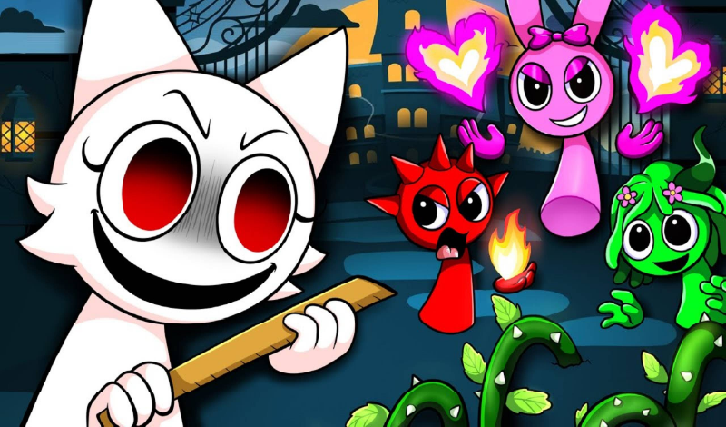 My teacher became Sprunki! game cover