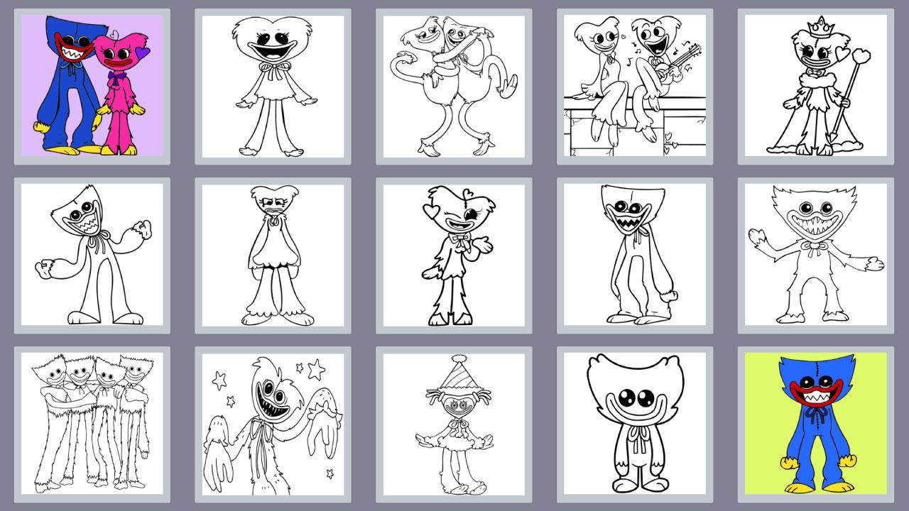 Colouring book Huggy Wuggy and Kissy Missy screenshot