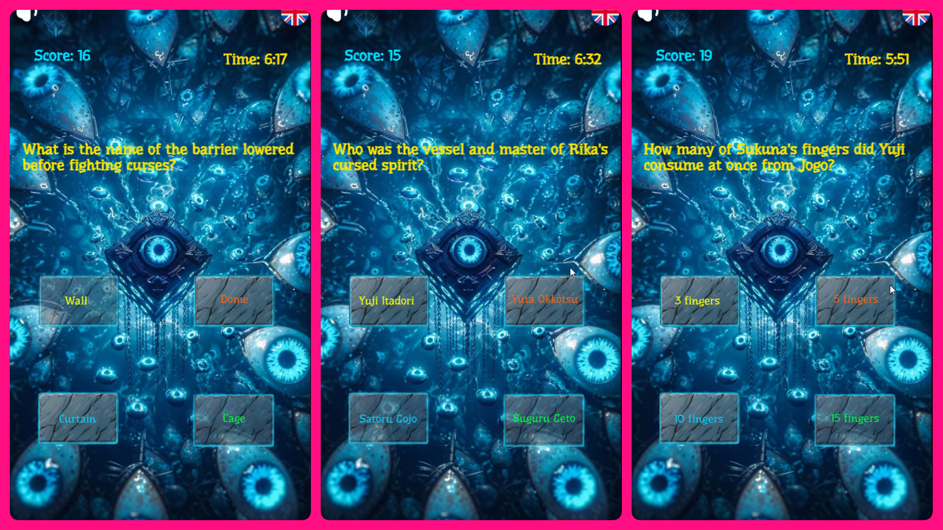 Jujutsu Kaisen: Knowledge quiz — screenshot 2