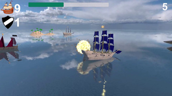 A naval battle. Middle Ages.
