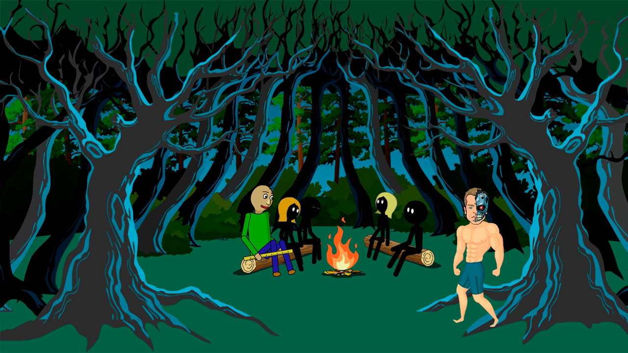 Baldi in the forest screenshot