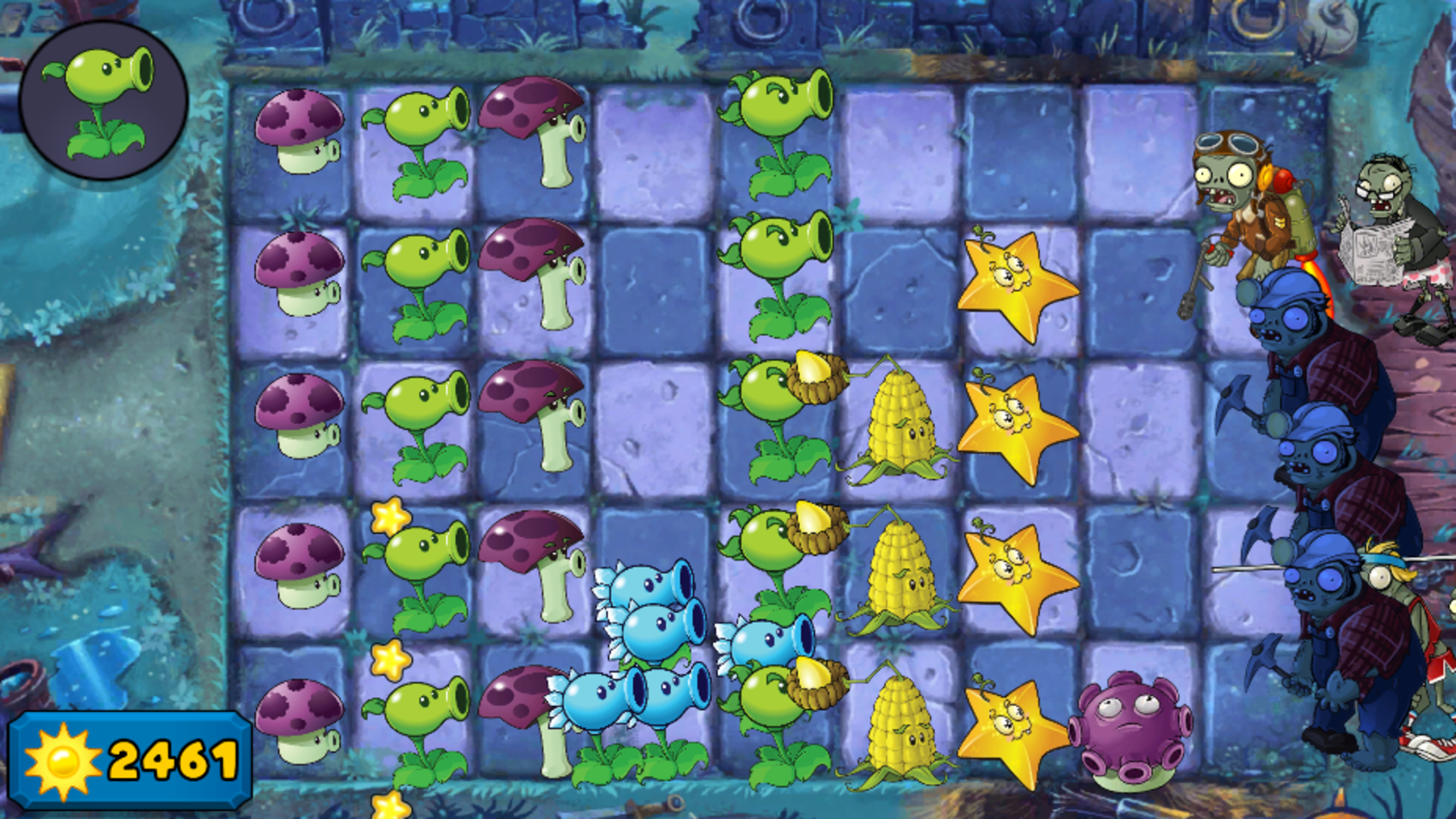 Plants vs zombies. Night defense of the house screenshot