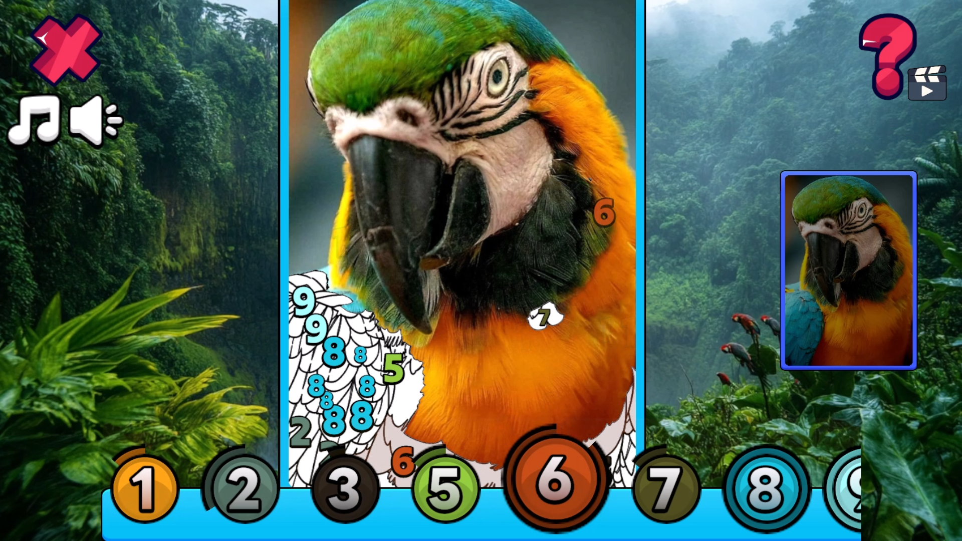 Colorful Parrots: Color by Number — screenshot 4