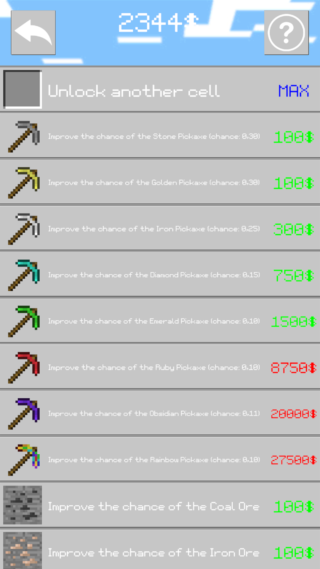 Falling pickaxe - reach the bottom! screenshot 5