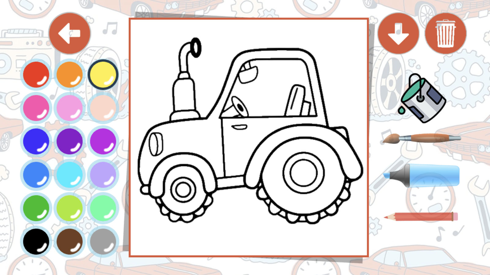 Cars coloring game for boys screenshot