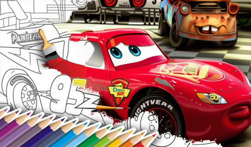 McQueen versus Jackson Storm, coloring game cover