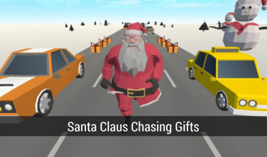 Santa Claus Chasing Gifts