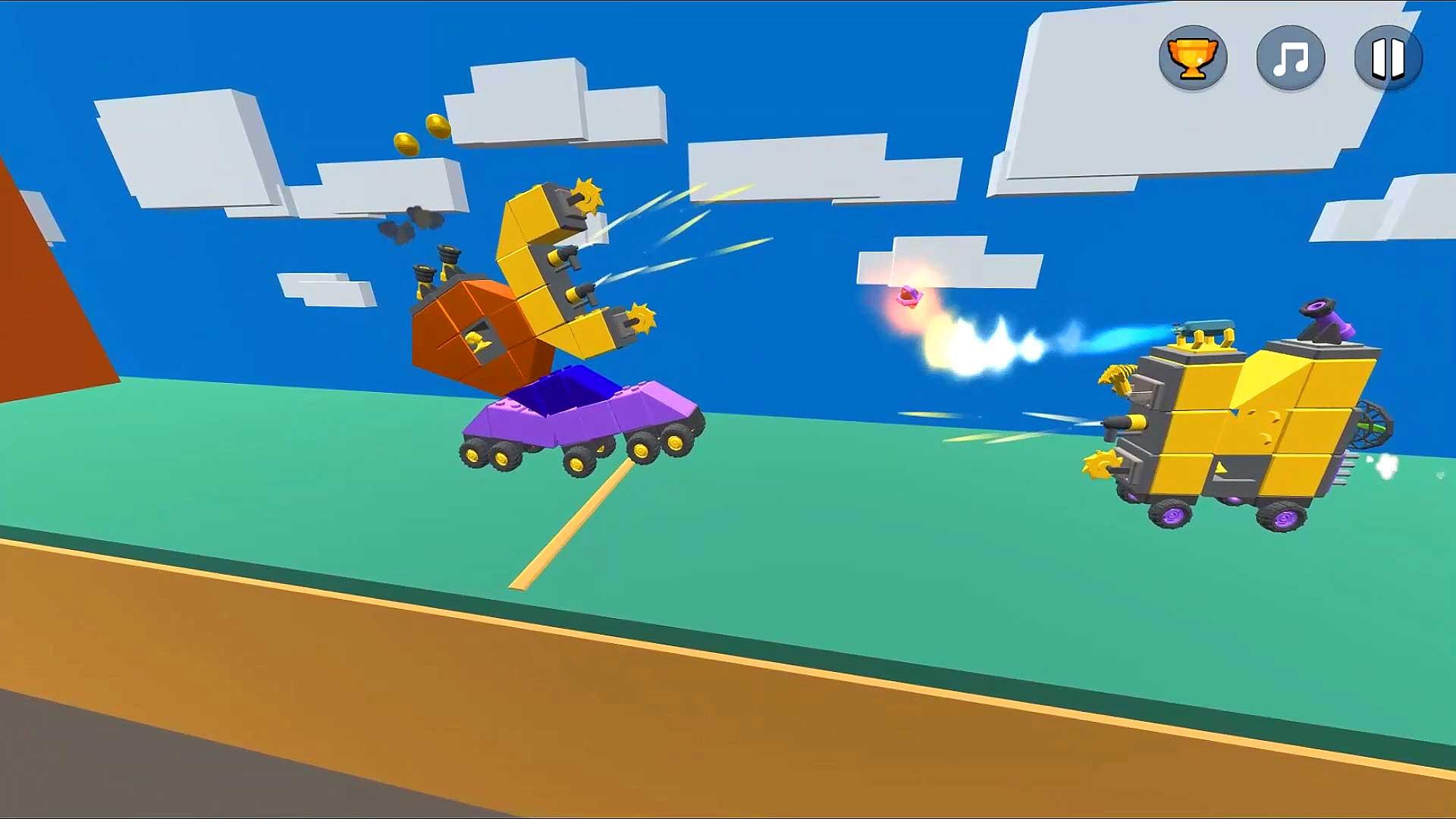 Crafting fighting car out of blocks screenshot