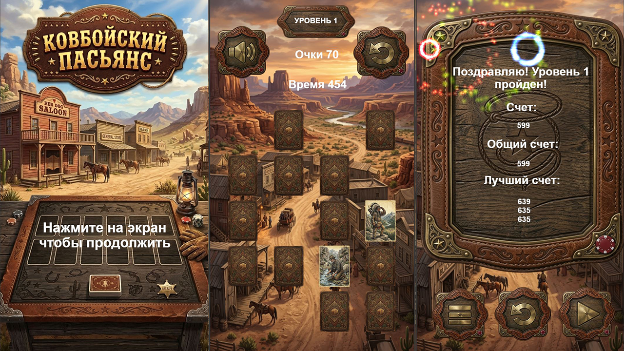 Ковбойский пасьянс — screenshot 3