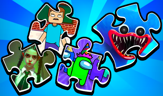 Huggy, Mine, Noob and Wednesday - Super Puzzle game