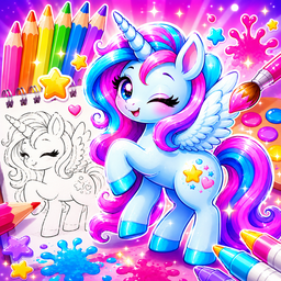 Draw a Pony: ASMR coloring book