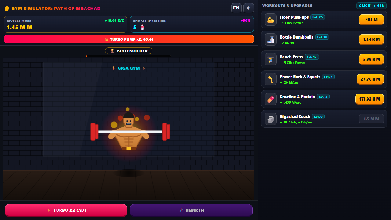 Gym Simulator: Path of Gigachad — screenshot 3