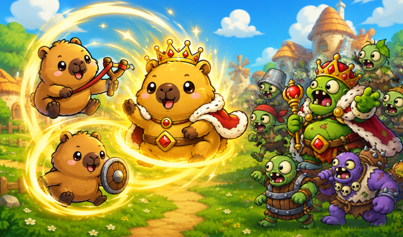 Capybaras vs Zombies: Merge game cover