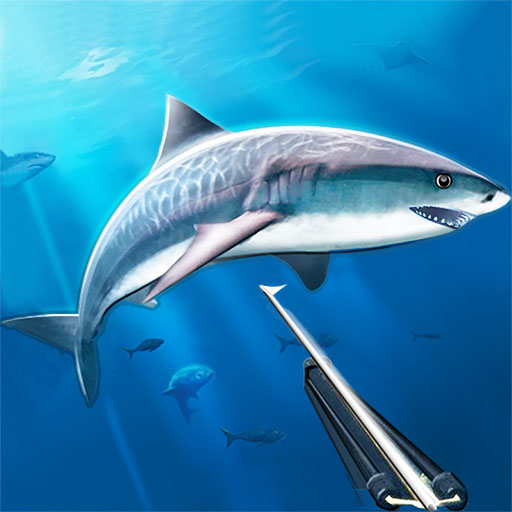 Hunter underwater spearfishing. Diving. icon